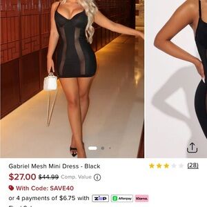 Black Mesh Mini Dress